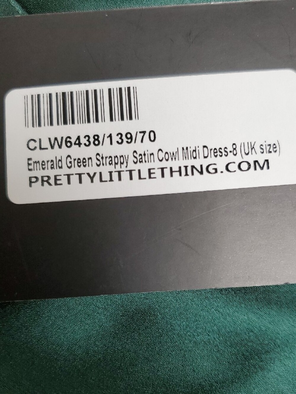 PrettyLittleThing Satin Cowl Midi Dress in Emerald - Picture 11 of 11